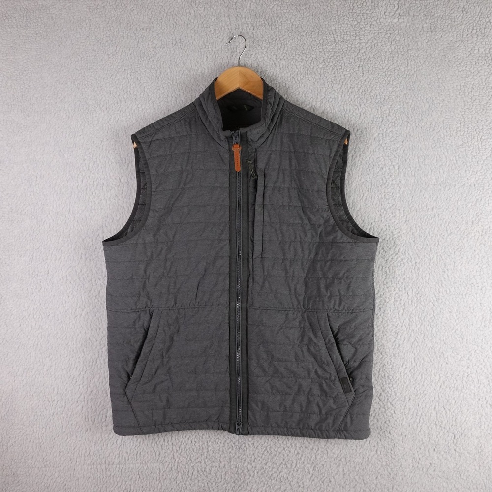 Faherty Atmosphere Vest Mens Large Gray Quilted Full Zip Lightweight Puffer 7074
